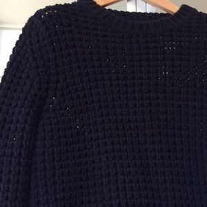 VTG Navy Burberry Unisex Cotton Crewneck Sweater Large